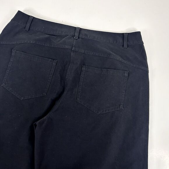 Lululemon Womens 33 City Sleek Wide Leg Trouser Pants Black Stretch Cotton Blend - Picture 4 of 5